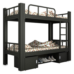 Litera de Acero Ajustable de Estilo Moderno, Tamaño Matrimonial sobre Matrimonial, con Barandilla de Seguridad y Escalera Integrada para Dormitorio, Residencia Universitaria, Hotel o Apartamento - Product Image 5