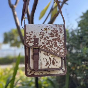 Bolso de Hombro de Cuero Vacuno de Diseño Único y Lujoso, Bolso de Mano Elegante de Cuero Genuino, Bolso Cruzado Multiusos de Estilo Bohemio para Mujer - Product Image 1
