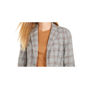 Completo da Donna Calvin Klein, Blazer a Quadri con Chiusura Monopetto, Stampa Effetto Velluto a Coste Marrone, Taglia 10 - Product Image 2