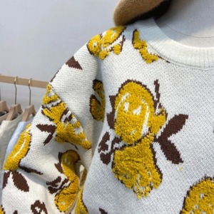 Pull Vintage à fleurs pour femmes automne hiver à manches longues col rond pulls tricotés Streetwear élégant Pull Pull Femme - Product Image 6