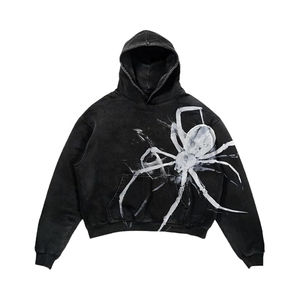 Sweat à capuche en polaire thermique polyester/coton de haute qualité, personnalisé, lourd, surdimensionné, ample, pour homme, blanc, été, grande taille, 360 grammes - Product Image 4