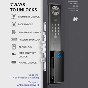 قفل ذكي من سبائك الألومنيوم يتحكم به عبر تطبيق Tuya السحابي، مناسب للأبواب 60-68 ملم، قفل ذكي رقمي مع واي فاي وتقنية التعرف على الوجه ثلاثي الأبعاد وبصمة الكف - Product Image 3