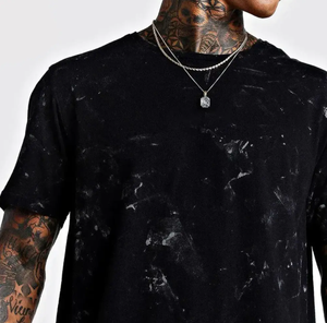 เสื้อยืดผ้าฝ้ายฟอกไซส์ใหญ่พิเศษสำหรับผู้ชายเสื้อซักแบบเปิดไหล่ตกจากโรงงานผ้าฝ้าย100% ออกแบบได้ตามต้องการ - Product Image 4