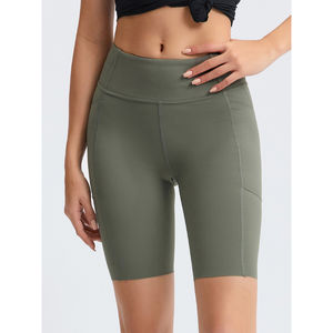 Pantalones cortos de Yoga para mujer de nuevo estilo OEM de alta calidad, Material elástico de 4 vías, Color sólido para logotipo personalizado, pantalones cortos de Yoga para mujer - Product Image 2