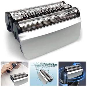 Paquete de 2 cabezales de repuesto para afeitadora, cuchillas dobles, impermeables IPX7, lavables, para afeitadora eléctrica facial y uso en vehículos recreativos - Product Image 1