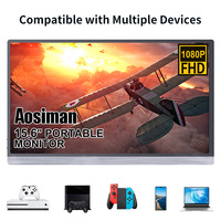 15,6 Zoll 1080P Einzelbildschirm Tragbarer IPS-Bildschirm Monitor Faltbares Design LED-Hintergrundbeleuchtung Typ-C Anschlüsse Business