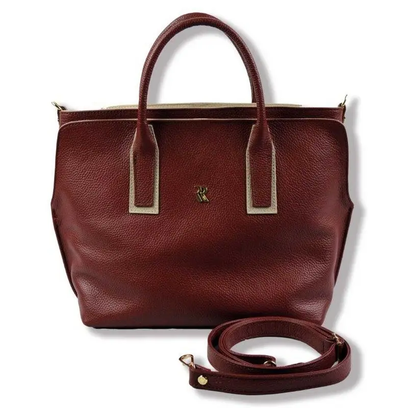 Made in Italy Women's Bag Shoulder Bag Soft Calfskin Internal Compartment With Zip Double Handle Handbag Shoulder Strap