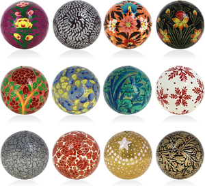 Décorations suspendues pour arbre de Noël Ornements en papier mâché Lot de 12, Taille de la boule: 7.62 cm par AYANS - Product Image 2