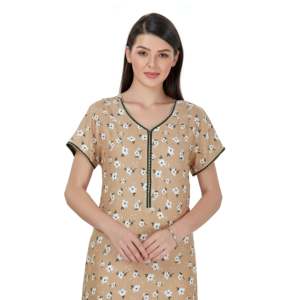 Robe de nuit longue Evolve pour femme, 100 % rayonne, imprimée, ultra douce, confortable pour l'été - Product Image 5