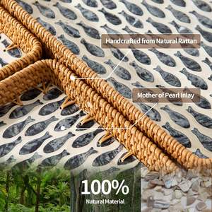 Rectangle <b>Tray</b> Set of 3, Organizing Baskets, Natural <b>Decorative</b> Woven <b>Tray</b> for Home Decor, Bathroom, Kitchen Counter - Product Image 3