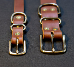 Collier pour chien en cuir-Bride anglaise marron moyen en cuir (laiton antique haut lévrier et Whippet - Product Image 2