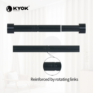 KYOK Modern Black <b>Curtain</b> Pole with <b>Rings</b> Round Design for Living Room Easy Installation 0.75-0.99 Inch Diameter - Product Image 3