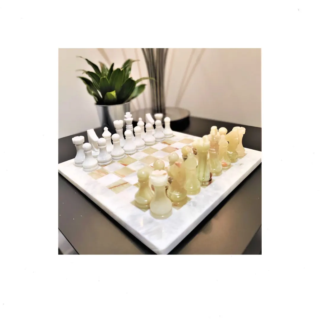 Chess made in India wholesale Luxury Decorative Marble Chess Board and Pieces Set for Indoor International Board Game