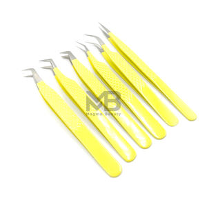 Pinzas de pestañas con logotipo personalizado, puntas plateadas con empuñadura de diamante, pinzas de extensión de pestañas de acero inoxidable japonés, Etiqueta Privada - Product Image 3