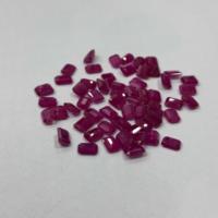 Rubis naturels du Mozambique, taille émeraude, pierres précieuses en vrac, rubis octogonaux calibrés pour la fabrication de bijoux fins