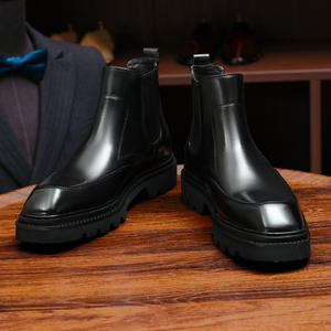 Bottes en cuir de mouton marron de luxe, au-dessus du genou, avec surface imperméable et doublure anti-humidité pour le froid et les occasions formelles - Product Image 2