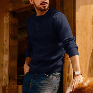 Nouveau design chandails d'hiver décontractés à col rond pour hommes pour adultes Top tendance pull à col rond à manches longues en tricot pour hommes - Product Image 3