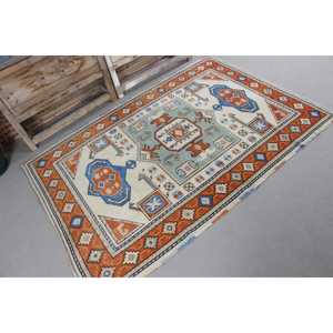 พรมวินเทจ ขนาด 0.4x6 ฟุต สีส้ม พรมเปอร์เซียทำจากขนสัตว์ - Product Image 4