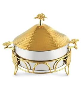 Réchauffeur de nourriture en acier inoxydable Casserole de créateur faite à la main de qualité supérieure Casserole élégante en métal d'Inde vente en gros - Product Image 6