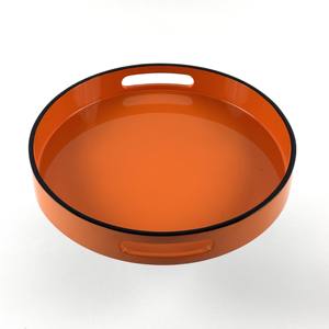 ถาดเสิร์ฟ MDF ทรงกลมทำด้วยมือเคลือบแล็กเกอร์ผิวมันอย่างยั่งยืนและมีสีสันสำหรับตกแต่งบ้าน - Product Image 4