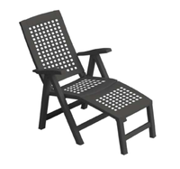 Chaise inclinable de patio en plastique PP, certifiée ISO9001 italienne, résistante aux intempéries, moderne, pour jardin, hôtel, plage, parc, restauration, export direct