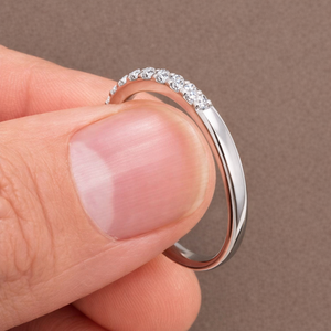 Anillo de Media Eternidad Romántico para Mujer, Zirconia Cúbica, Baño de Rodio, Plata de Ley 925, para Bodas, Fiestas y Regalos, Venta al Por Mayor - Product Image 2