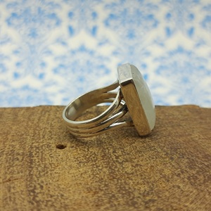 Rectangle Shape Rainbow Moonstone <b>Solid</b> <b>Silver</b> Bohemian Artisan Crafted Designer Ring New Arrival Trendy Ring - Product Image 3