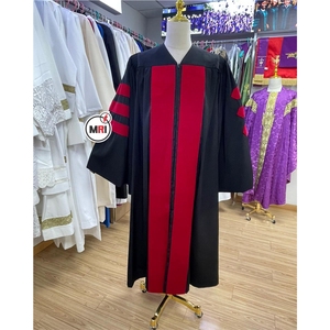 100% de poliéster acabado mate al por mayor de alta calidad personalizado Universidad académica PhD doctoral Regalia y vestido de Graduación - Product Image 2