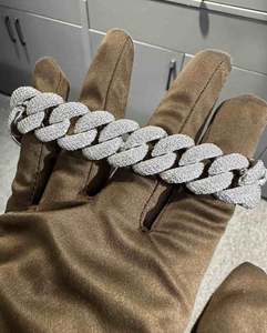 VVS Moissanite 925กำไลข้อมือเงินสเตอร์ลิง18มม. 8นิ้วทองคำขาวชุบ IGI ได้รับการรับรองสไตล์ฮิปฮอป - Product Image 5