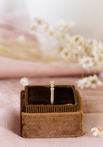 10K วงแหวนเพชรกลมสีทองทรงกลมสำหรับงานหมั้นวงแหวนเพชรสำหรับปลูกในห้องปฏิบัติการ - Product Image 2