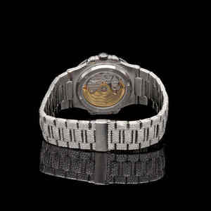 Reloj de Lujo con Diamante Moissanite de Claridad VVS, Nuevo y Moderno, de Acero Inoxidable Indio con Cristal y Tourbillon, Resistente al Agua 20 BAR - Product Image 2