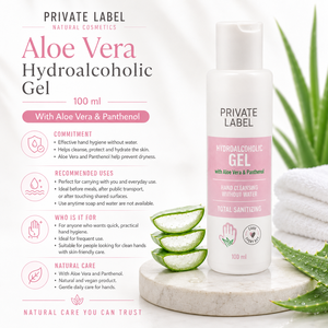 Gel Desinfectante de Manos Hidroalcohólico con Aloe Vera de Marca Privada 100ml OEM |   Desinfectante de Manos Instantáneo Sin Enjuague |   España UE - Product Image 3