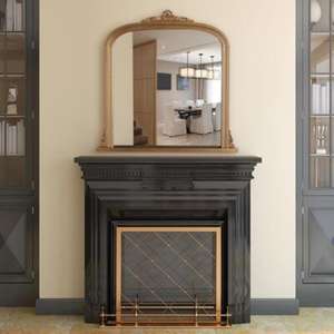 Marco de espejo de latón antiguo y artesanía exquisita y elegancia atemporal para interiores de sala de estar de estilo vintage a buen precio - Product Image 1