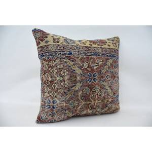 24x24 Inch Multicolor Bohemian Patchwork Wool <b>Pillow</b> Vintage Embroidered Cushion in Kantha Style for Floor Use - Product Image 2