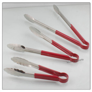 Pinzas portátiles reutilizables duraderas de acero inoxidable con revestimiento de color de vinilo pinzas de Metal para uso doméstico o en la cocina - Product Image 2