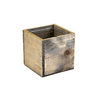 WCB0004RS Kotak Penanam Taman Kayu Rustic untuk Luar Ruangan - Desain Persegi 4x4x4