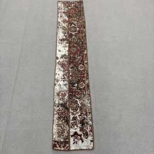 Turkish Rug, 1.1x6.4 ft Runner Rug, <b>Brown</b> Floral <b>Wool</b> Vintage Rug - Product Image 1