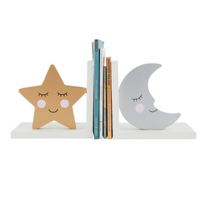 Ster En Maan Vorm Metalen Boekensteunen/Boekenstandaard Boekhouder Voor Thuisschool Kantoorbenodigdheden/Bibliotheekdecor In Witte Kleur