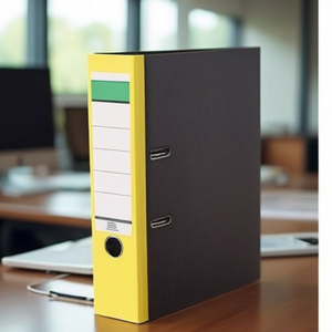 80mm Binder in DIN <b>A4</b> Format 100% Recycled Paper Yellow Neutral Goods File <b>Folder</b> Accessories - Product Image 3