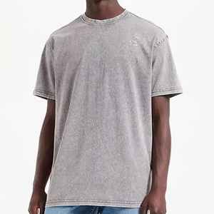 เสื้อยืด2025สำหรับผู้ชายเสื้อยืดโอเวอร์ไซซ์สะพายไหล่ไม่มีลายแอซิดแอซิดเสื้อครอปไซส์270กรัมน้ำหนักมาก - Product Image 4