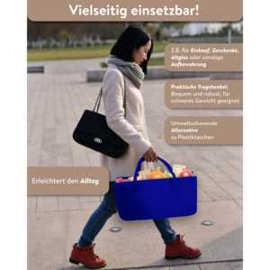 Sac de transport pour bois de chauffage en feutre bleu royal, sac à outils pratique pour les activités de plein air - Product Image 2