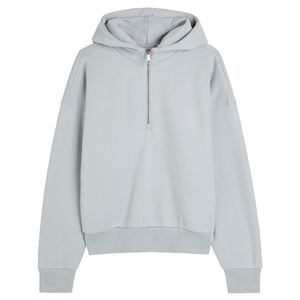 Custom Acid <b>Wash</b> Fleece Oversized Women's Half Zip Hoodie <b>Stand</b> Collar Sweatshirt Quarter Zip Pullover Drop Shoulder Top - Product Image 4