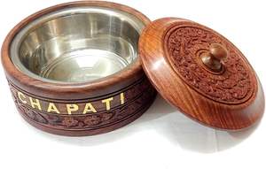 Boîte à chapati en bois Boîte à chapati pour cuisine en bois Hotpot Roti Box Service Casserole Set Hotpot pour Chapati roti décor - Product Image 3