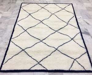 Alfombras de área de lana con mechones a mano de diseño Vintage marroquí único y suave, venta al por mayor, bereber marroquí para alfombras de sala de estar - Product Image 1