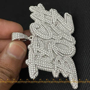 Lujo 925 plata esterlina corte brillante Moissanite diamantes totalmente helado estilo Hip Hop fiesta desgaste colgante rodio chapado regalo - Product Image 4