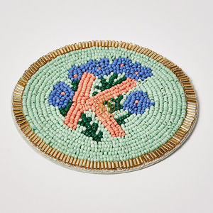 Posavasos con Iniciales de Nombre Hechos a Mano con Cuentas de Vidrio, Novedad 2026, Artículos de Bar Elegantes para Vasos de Café, Té y Cócteles, Alfombrillas y Protectores - Product Image 2