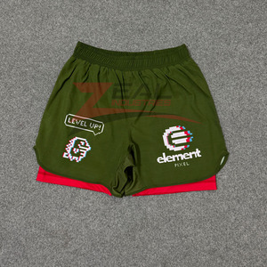 กางเกงขาสั้นไฮบริดแบบสั่งทำพิเศษ 2 ชั้น 2 in 1 กางเกง MMA สำหรับการต่อสู้แบบ Grappling และ BJJ พิมพ์ลายแบบ Sublimation ผ้าไมโครสเตรช ผลิตในประเทศปากีสถาน - Product Image 1