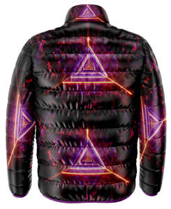 Haute personnalisé bicolore couleur bloqué rembourré bulle doudoune hiver chaud entièrement sublimé imperméable coupe-vent col montant - Product Image 3