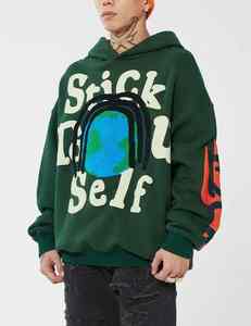 Sudadera con capucha de algodón 2025 de alta calidad personalizada para hombre 100% para la temporada de invierno con forro polar de espuma 3D forrado antiarrugas - Product Image 2