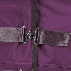 Couverture imperméable pour cheval avec col haut et 2 sangles de fixation, en tissu Oxford, pour toutes les saisons et utilisation en extérieur. - Product Image 5